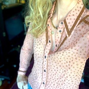 Coach star print button down western blouse 🤠